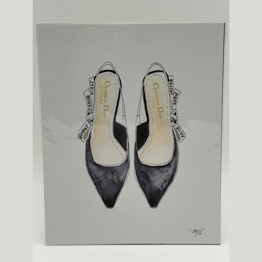 "Spring Dior Slingback" watercolor