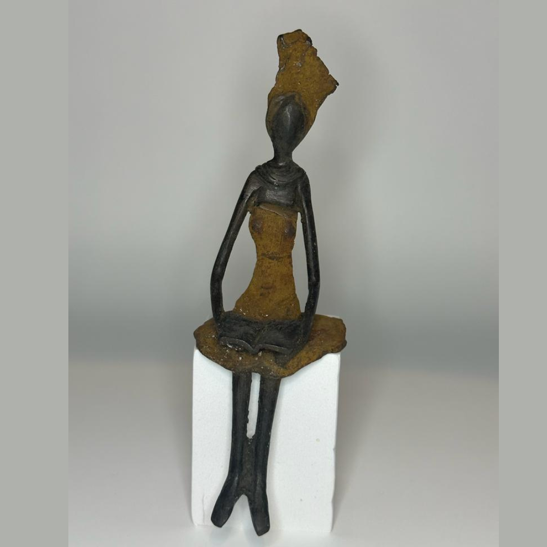 "Reading Lady" bronze sculpture