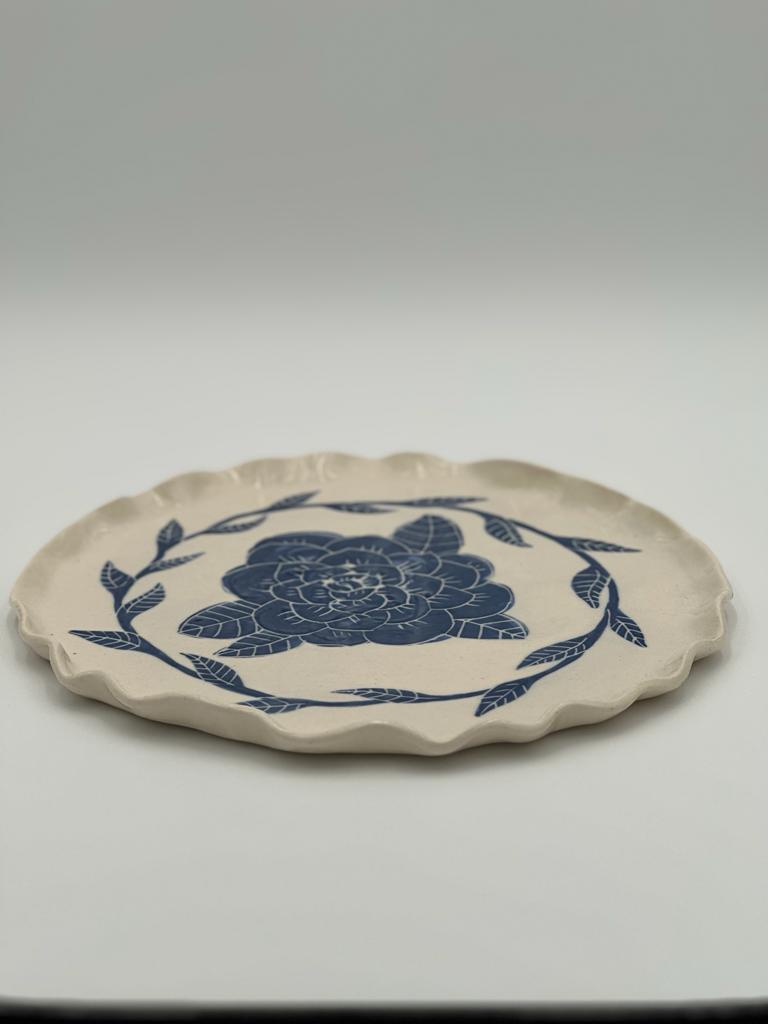 Ceramic Hydrangea Platter