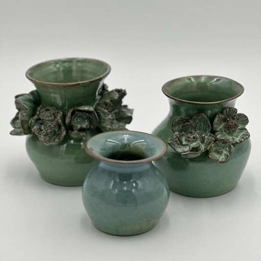 Set of 3 Handmade Ceramic Vases